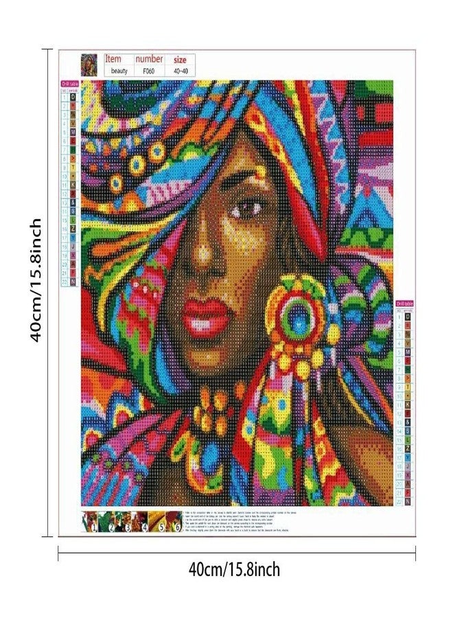 Street27 مجموعة الرسم الماسي ثلاثي الأبعاد من ستريت 27، مناسبة للكبار والصغار، تتضمن أحجار كريستالية مستديرة كاملة الحفر، وتطريز غرزة متقاطعة، وأحجار الراين الكريستالية، هدية جدارية منزلية (15.8 × 15.8 بوصة) (امرأة أفريقية). - Image 3